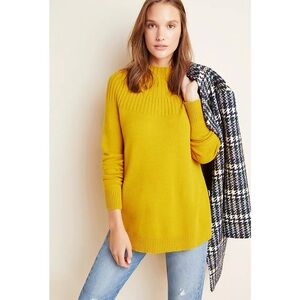 Anthropologie Mock Neck Knit Sweater